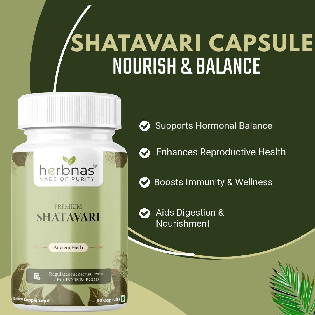 Shatavari (60 Capsules) - Herbnas