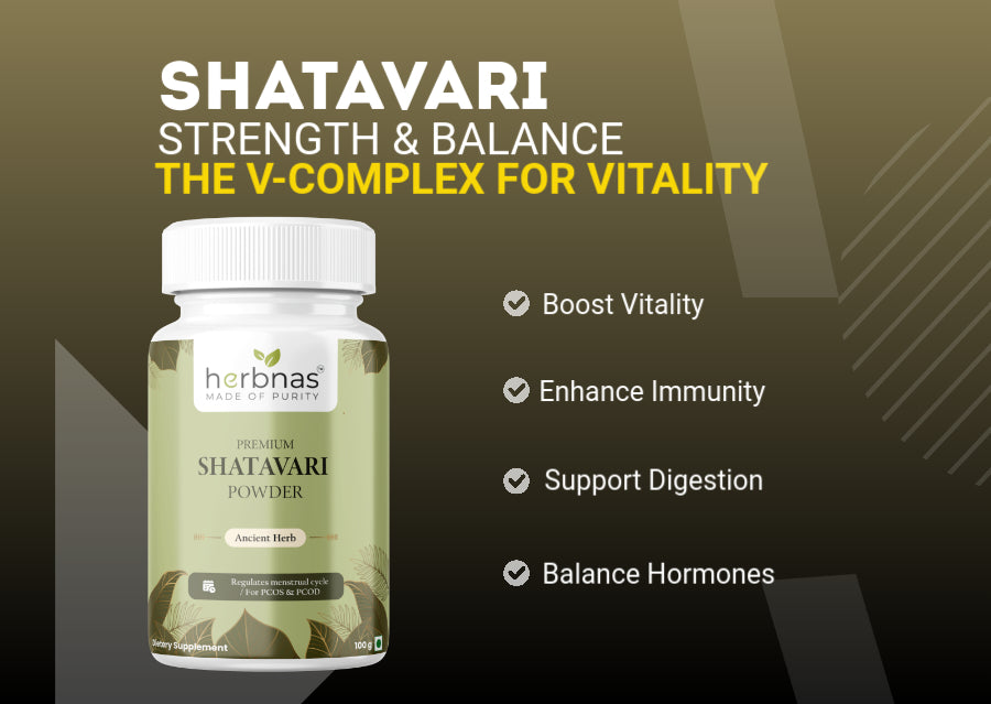 Shatavari Powder Benefits – Boosts Fertility, Enhances Lactation & Supports Stress Relief – Herbnas