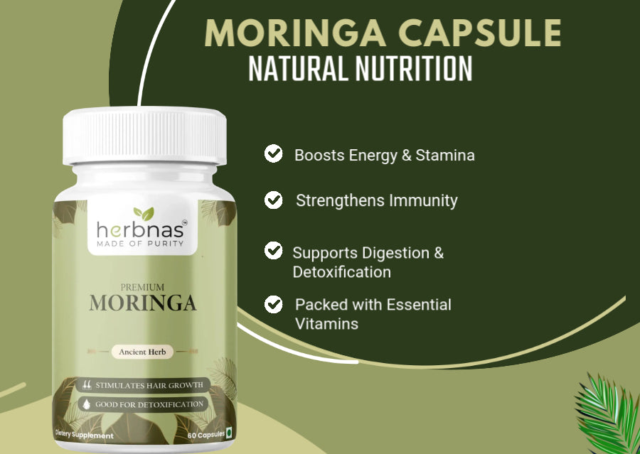 Moringa capsules Benefits – Supports Digestion, Joint Health, Weight Loss & Hair Growth Naturally