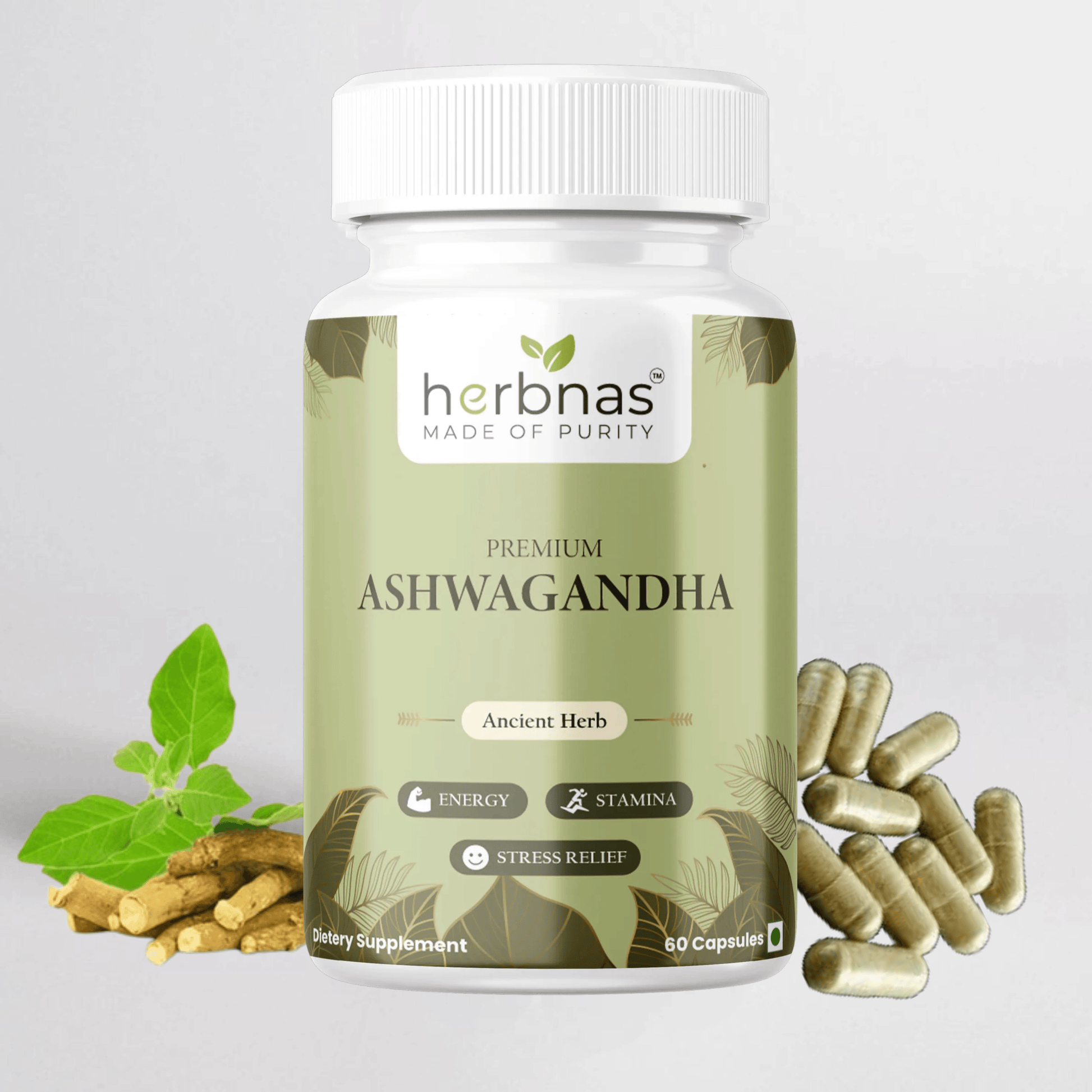 Ashwagandha (60 Capsules) - Herbnas