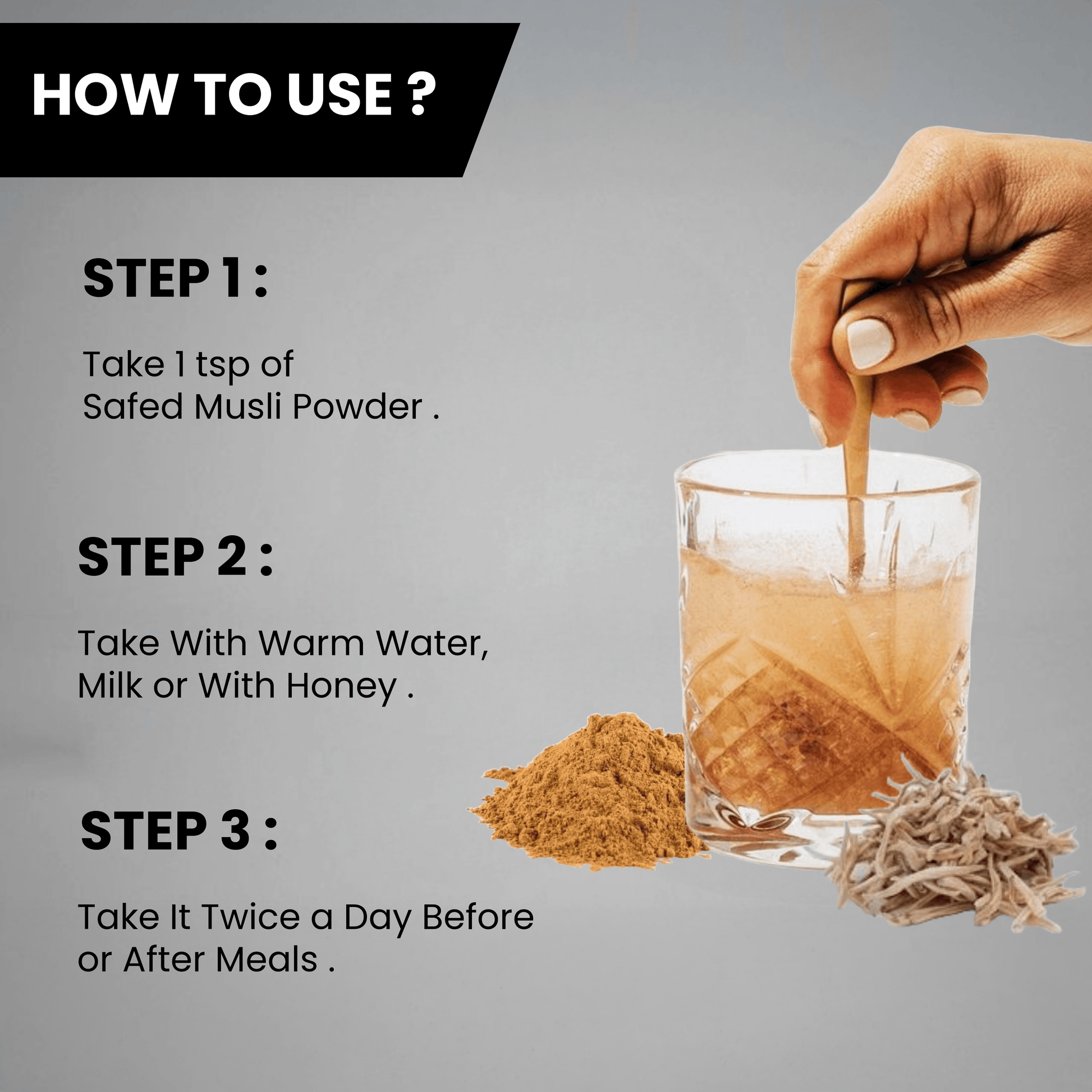 Safed Musli Powder (100g) - Herbnas