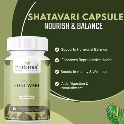 Shatavari (60 Capsules) - Herbnas